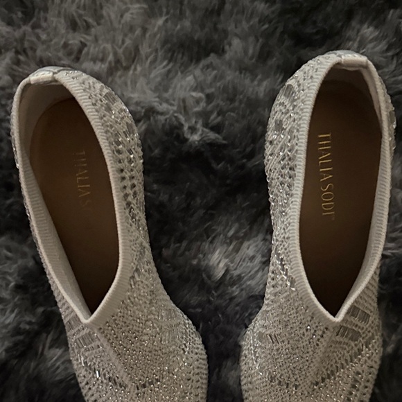 Thalia Sodi Glittering Silver Ankle Boots - Picture 4 of 8